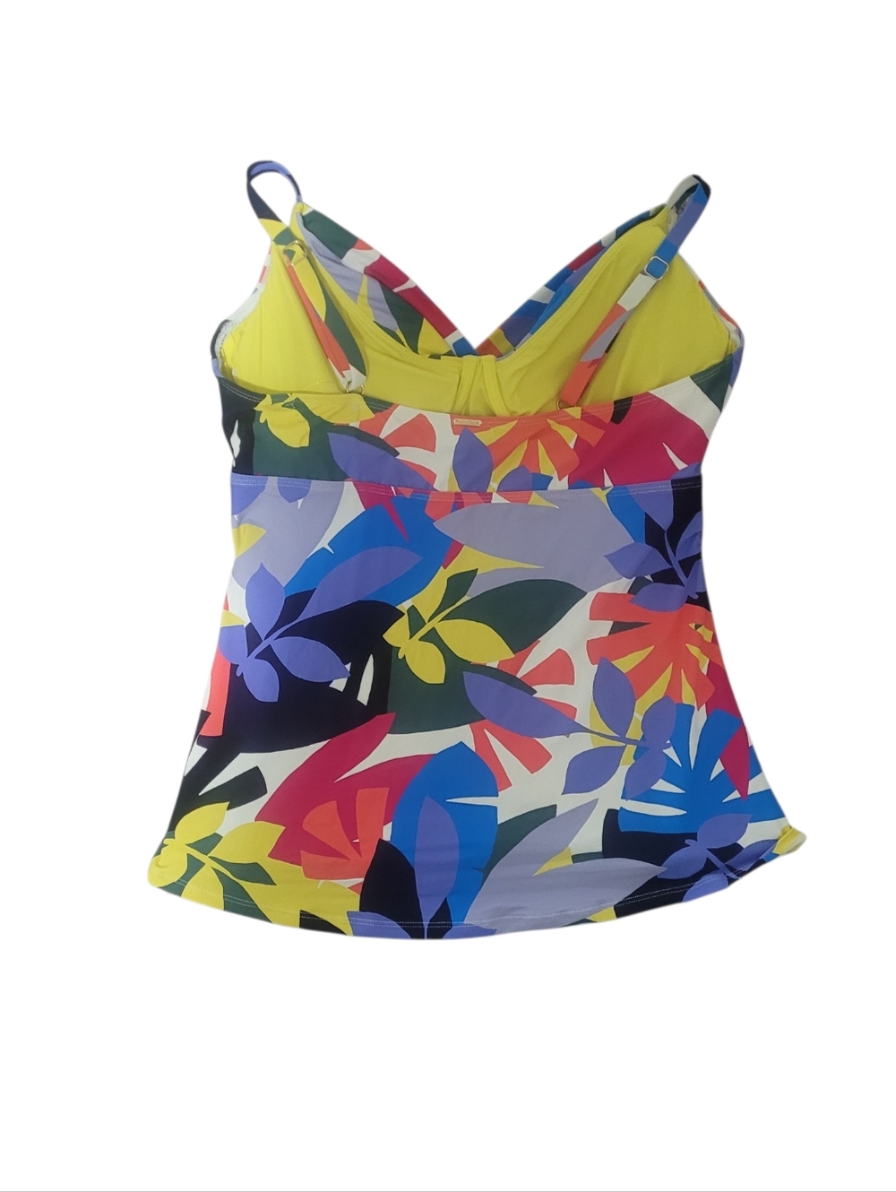 Anne Cole Multicolor Floral Tankini Top in Navy, Coral, Yellow, Blue - Picture 9 of 12